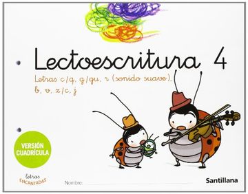 lectoescritura, 4 educación infantil, (versión cuadrícula)