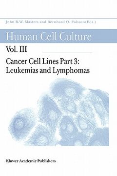 portada human cell culture: volume iii: cancer cell lines part 3 leukemias and lymphomas (in English)