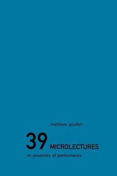 portada 39 microlectures: in proximity of performance (en Inglés)