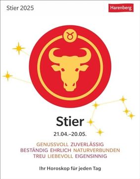portada Stier Sternzeichenkalender 2025 - Tagesabreißkalender - ihr Horoskop für Jeden tag (en Alemán)