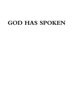 portada God Has Spoken (en Inglés)