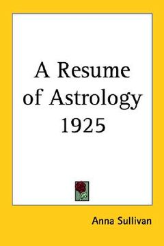 portada a resume of astrology 1925 (en Inglés)