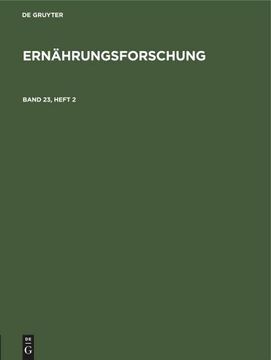 portada Ernährungsforschung. Band 23, Heft 2 (en Alemán)