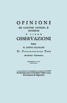 portada Opinioni de' Cantori Antichi, e Moderni. (Facsimile of 1723 edition). (Italian Edition)