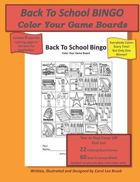 portada Back To School Bingo: Color Your Game Boards (en Inglés)