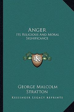 portada anger: its religious and moral significance