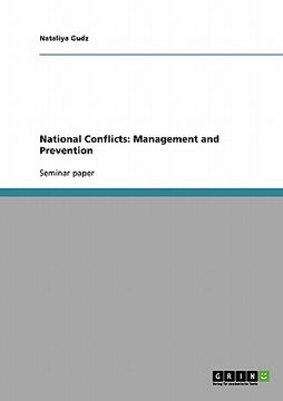 portada national conflicts: management and prevention (en Inglés)