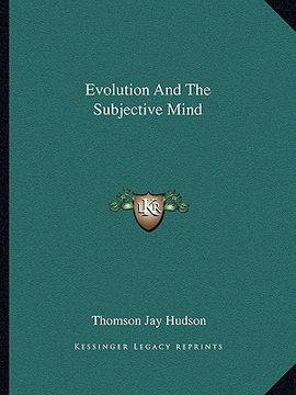 portada evolution and the subjective mind (en Inglés)