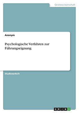 portada Psychologische Verfahren zur F? Hrungseignung (in German)