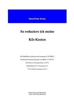 portada So reduziere ich meine KFZ-Kosten (German Edition)