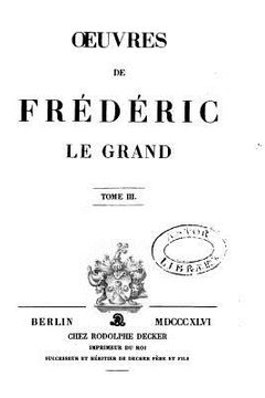 portada Oeuvres de Frédéric Le Grand - Tome III (en Francés)