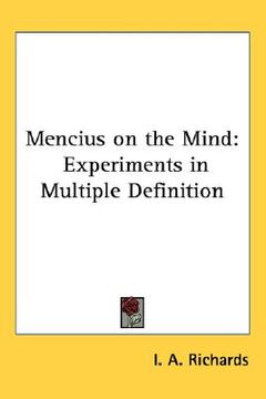 portada mencius on the mind: experiments in multiple definition (en Inglés)