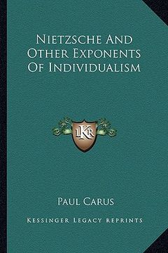 portada nietzsche and other exponents of individualism (en Inglés)