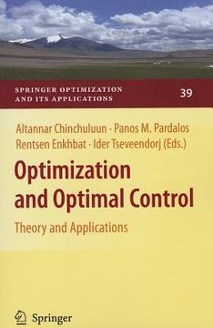 portada optimization and optimal control: theory and applications (en Inglés)
