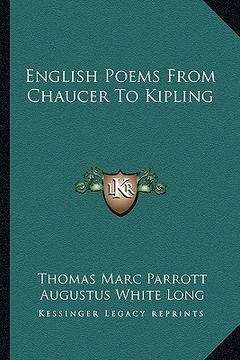 portada english poems from chaucer to kipling (in English)