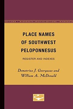 portada Place Names of Southwest Peloponnesus: Register and Indexes (in English)
