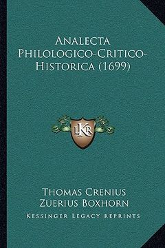 portada Analecta Philologico-Critico-Historica (1699) (en Latin)