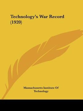 portada technology's war record (1920) (en Inglés)