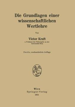 portada Die Grundlagen Einer Wissenschaftlichen Wertlehre (en Alemán)