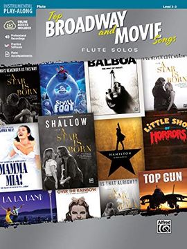 portada Top Broadway & Movie Songs Instrumental Solos: Flute Solos, Book & Online Audio/Software/PDF (en Inglés)
