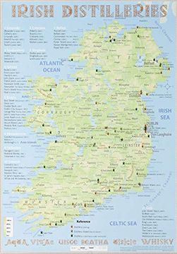 portada Irish Distilleries Poster 60 x 42Cm: Irish Whiskey Distilleries map (Poster) (in English)