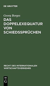 portada Das Doppelexequatur von Schiedssprüchen (in German)