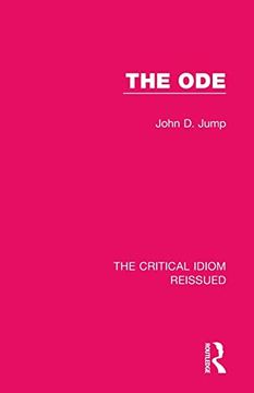 portada The ode (The Critical Idiom Reissued) (in English)