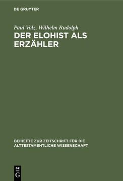 portada Der Elohist als Erzähler (en Alemán)
