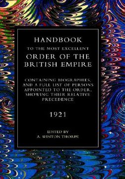 portada handbook to the most excellent order of the british empire(1921) (in English)
