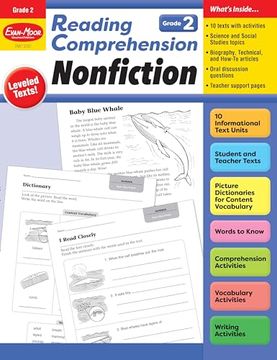 portada Evan-Moor Reading Comprehension: Nonfiction, Grade 2 - Homeschooling and Classroom Resource Workbook, Biographies, Science, Social Studies, Geography, Leveled, Vocabulary, Text Structure Analysis 