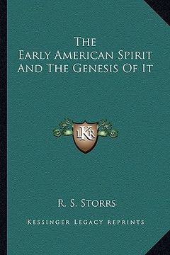 portada the early american spirit and the genesis of it (in English)
