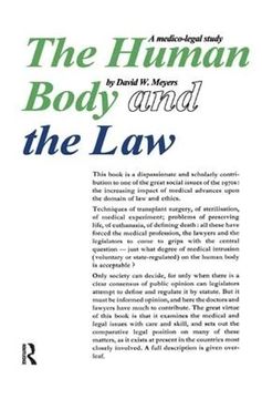 portada Human Body and the Law: A Medico-Legal Study (en Inglés)