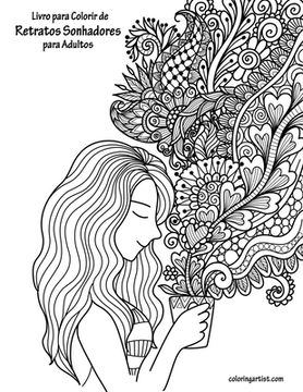 portada Livro para Colorir de Retratos Sonhadores para Adultos