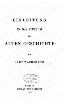 portada Einleitung in das studium der alten Geschichte (in German)