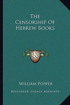 portada the censorship of hebrew books (en Inglés)