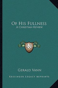 portada of his fullness: a christian review (en Inglés)