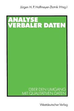 portada Analyse Verbaler Daten: Über Den Umgang Mit Qualitativen Daten (en Alemán)