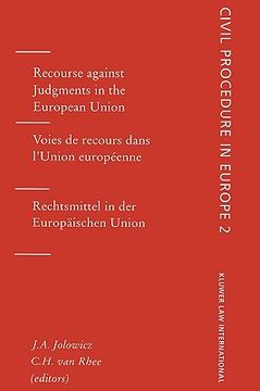 portada civil procedures in europe: recourse against judgements in the european union, vol 2