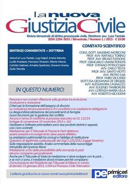 portada La Nuova Giustizia Civile (Num 1/ Anno 2015) (in Italian)