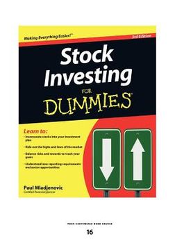 portada stock investing for dummies (large print 16pt) (en Inglés)