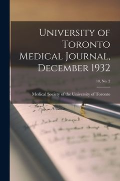 portada University of Toronto Medical Journal, December 1932; 10, No. 2 (in English)