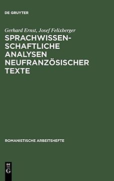 portada Sprachwissenschaftliche Analysen Neufranzèosischer Texte 