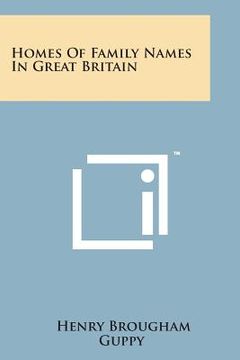 portada Homes of Family Names in Great Britain (en Inglés)