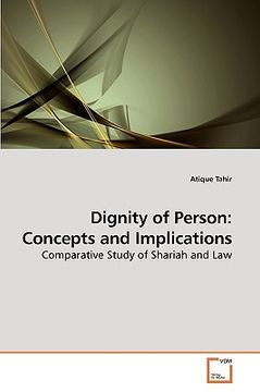portada dignity of person: concepts and implications (in English)