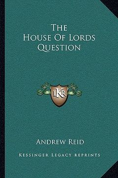portada the house of lords question (en Inglés)
