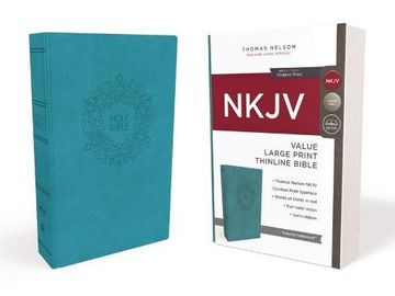 portada Nkjv, Value Thinline Bible, Large Print, Leathersoft, Blue, red Letter Edition, Comfort Print (in English)