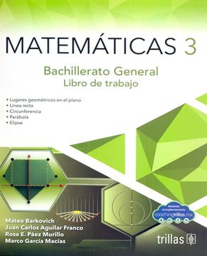 portada Matemáticas 3. Libro de Trabajo Para Bachillerato / 3 ed.