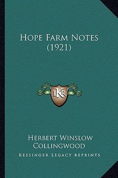 portada hope farm notes (1921) (en Inglés)