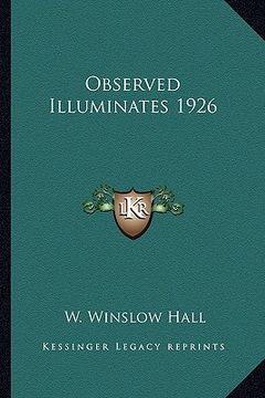 portada observed illuminates 1926 (en Inglés)