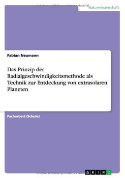 portada Das Prinzip der Radialgeschwindigkeitsmethode als Technik zur Entdeckung von extrasolaren Planeten (German Edition)